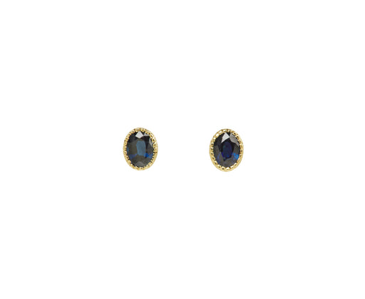 Jennie Kwon Oval Sapphire Stud Earrings