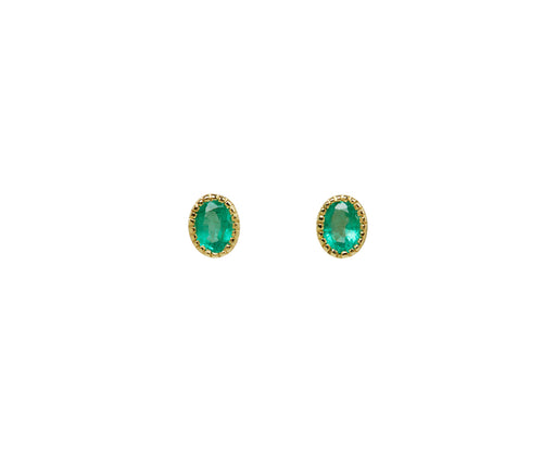 Jennie Kwon Emerald Oval Stud Earrings
