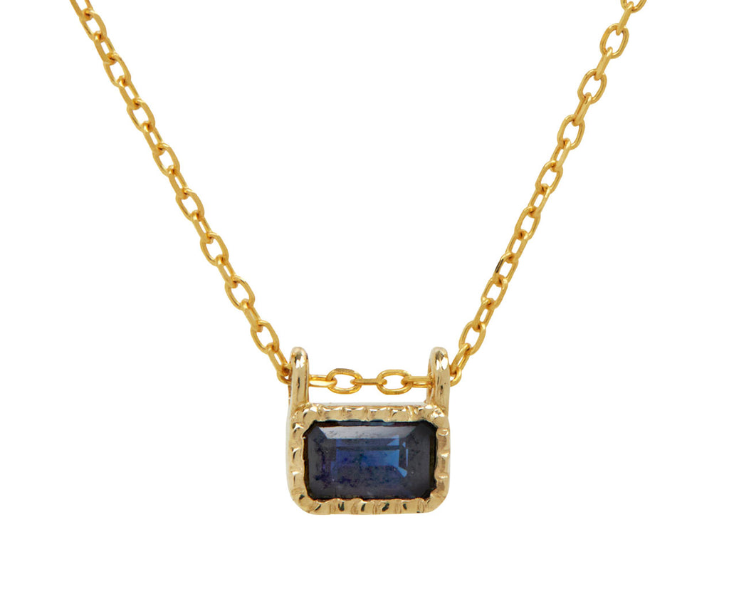 Jennie Kwon Blue Sapphire EC Necklace - Closeup
