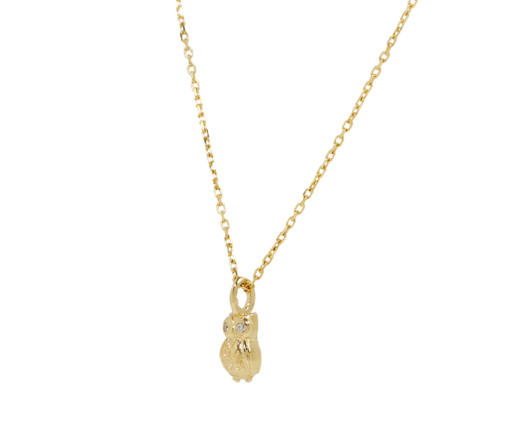 Diamond Owl Pendant Necklace