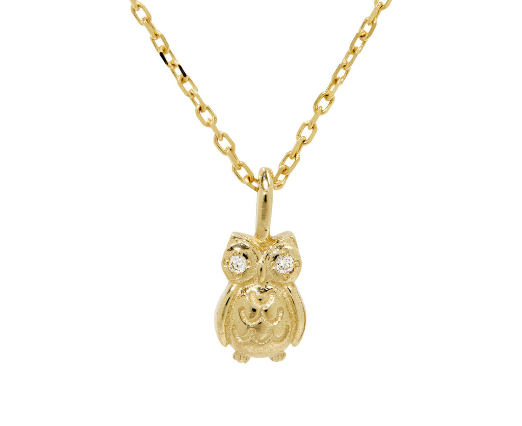 Diamond Owl Pendant Necklace