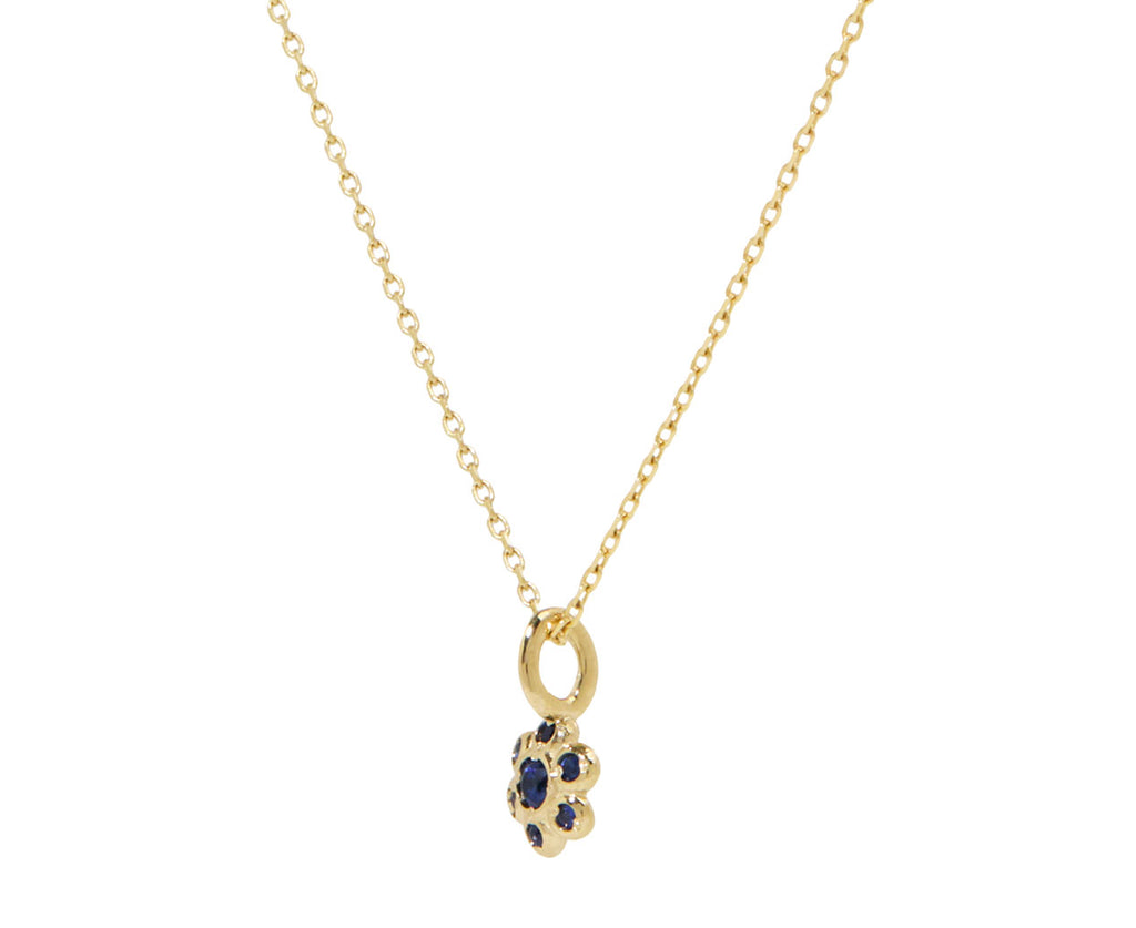 Blue Sapphire Flower Necklace