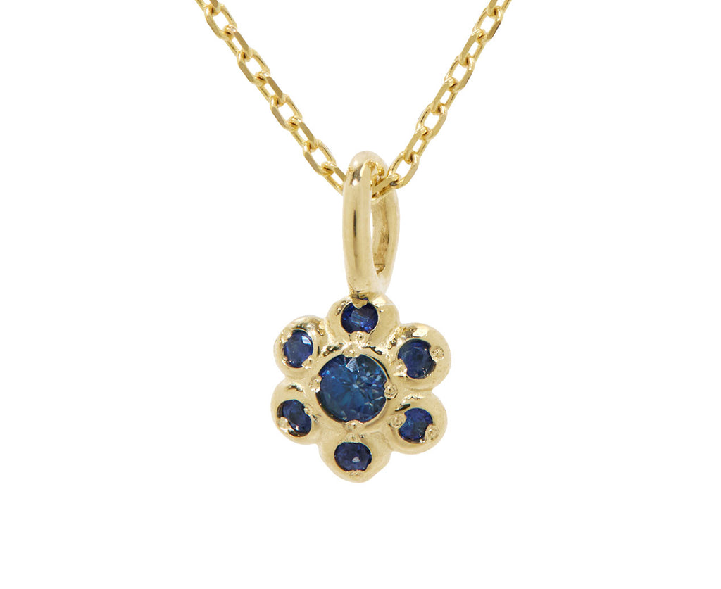 Blue Sapphire Flower Necklace