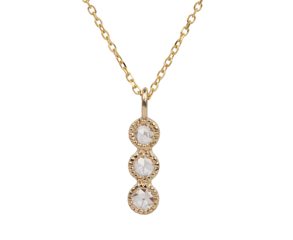 Jennie Kwon 3 Rose Cut Diamond Mazurka Necklace - Closeup