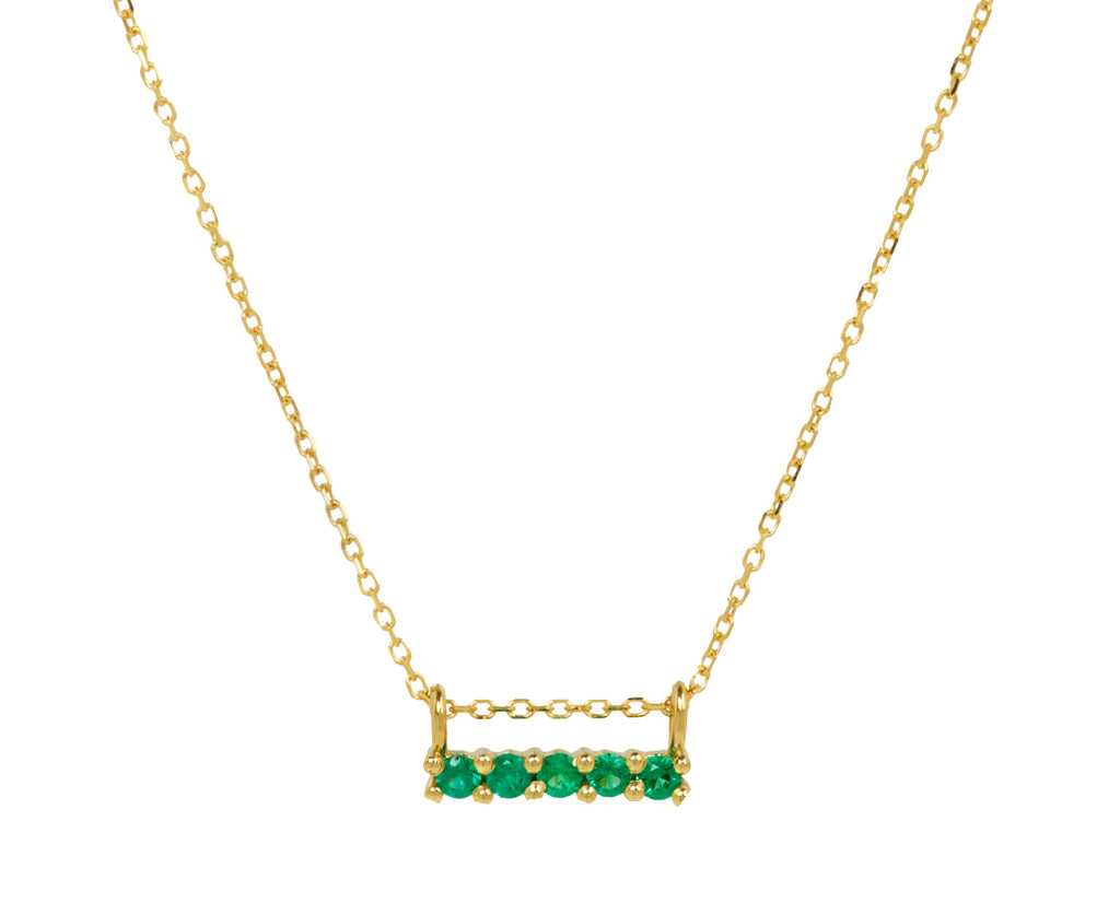 Jennie Kwon Five Emerald Pendant Necklace