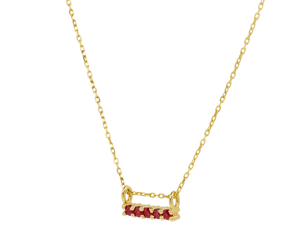 Jennie Kwon Five Ruby Pendant Necklace - Side View