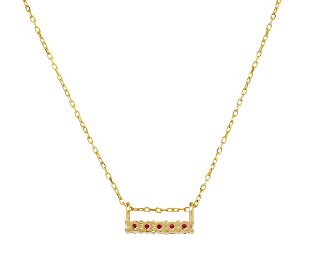 Jennie Kwon Five Ruby Pendant Necklace - Back View