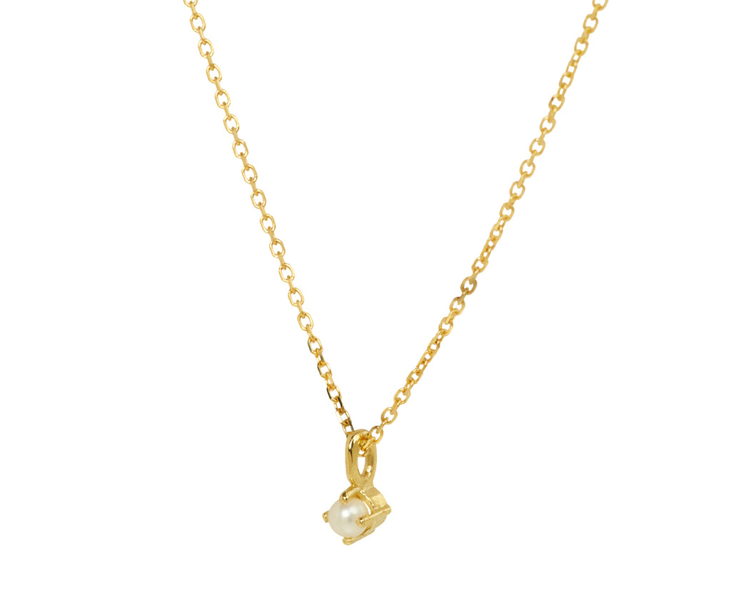 Jennie Kwon Solo Pearl Pendant Necklace - Side View