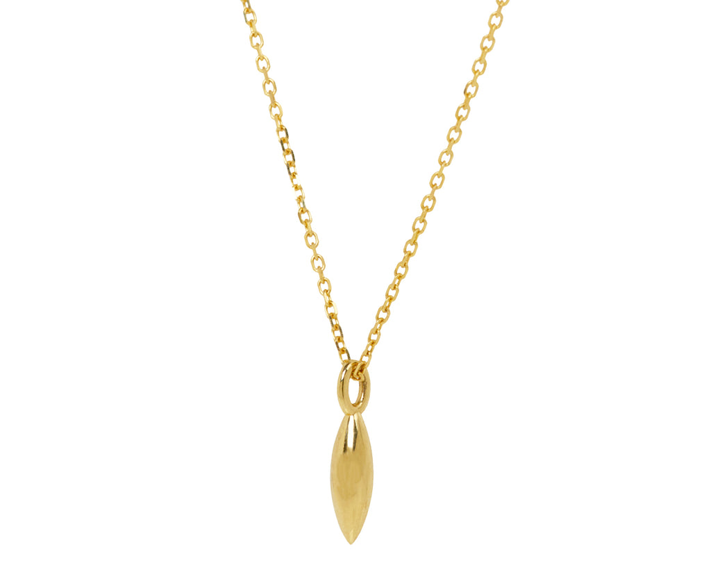 Jennie Kwon Marquise Gold Drop Pendant Necklace - Angled View