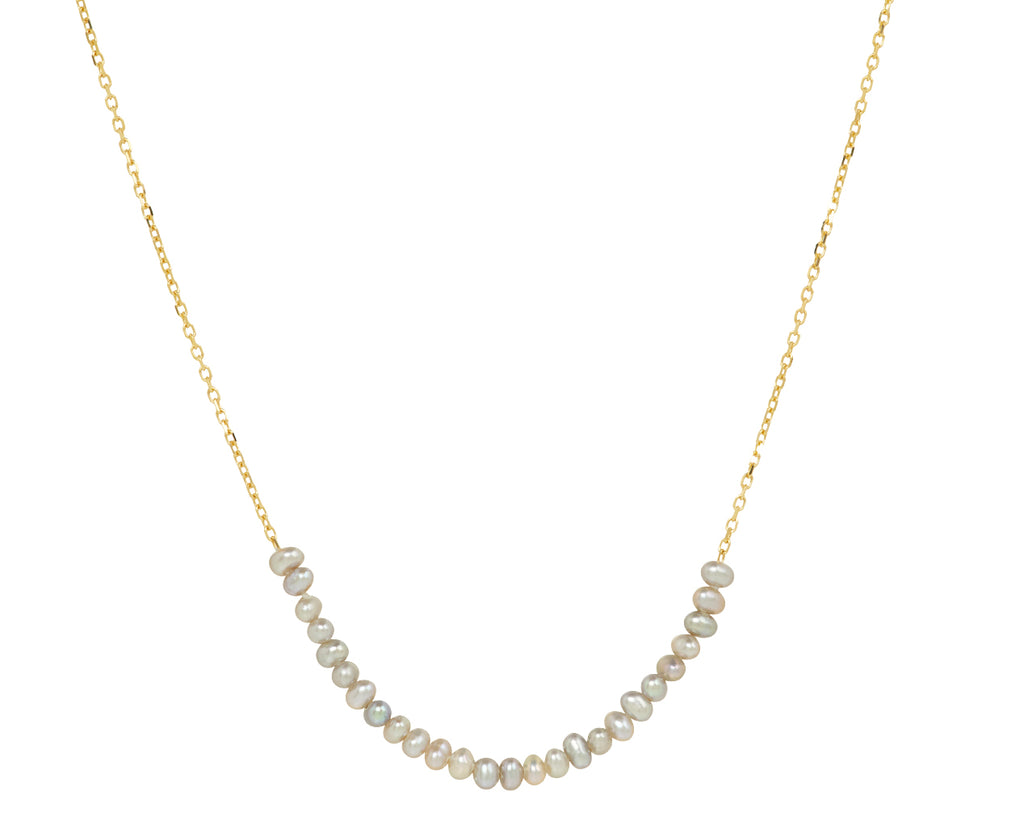 Jennie Kwon Grey Pearl Arc Necklace