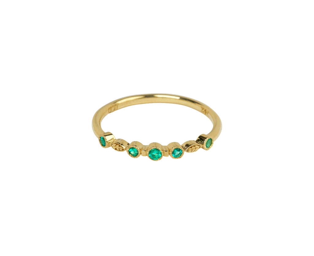 Jennie Kwon Emerald Pebble Leaf Band