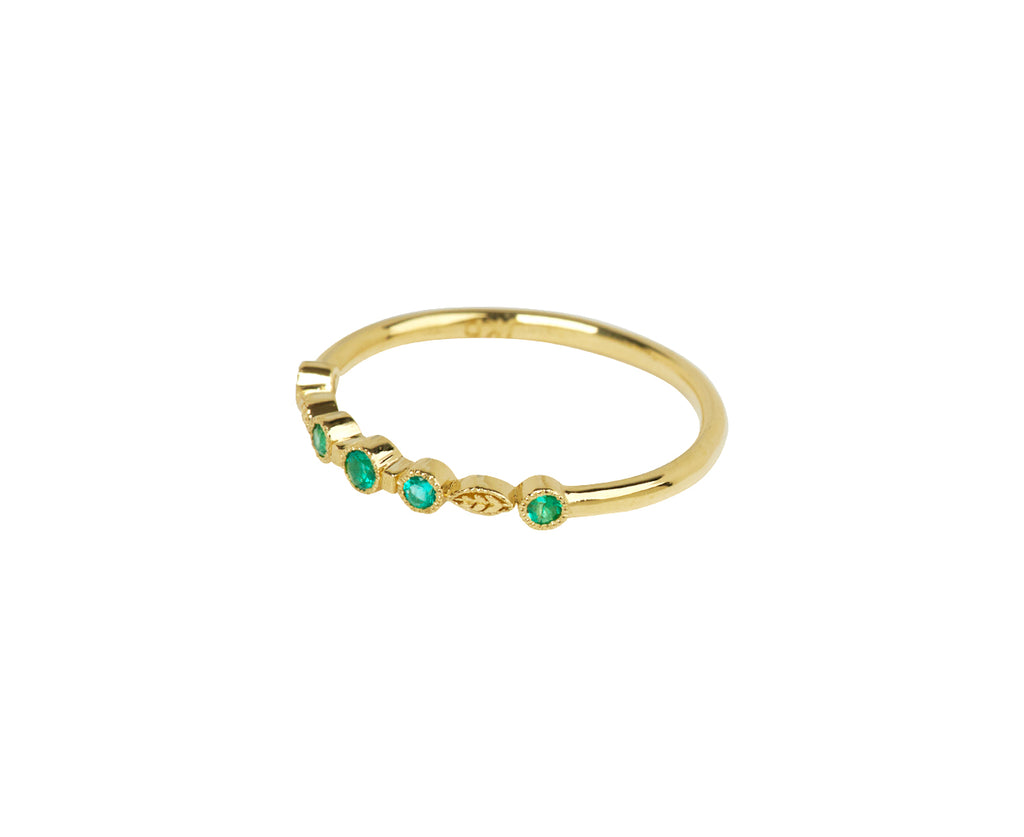 Jennie Kwon Emerald Pebble Leaf Band - Side View