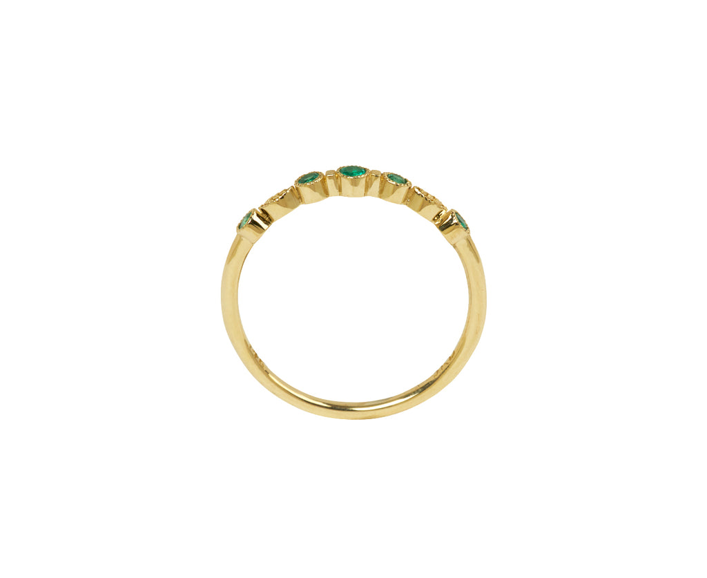 Jennie Kwon Emerald Pebble Leaf Band - Top Down View
