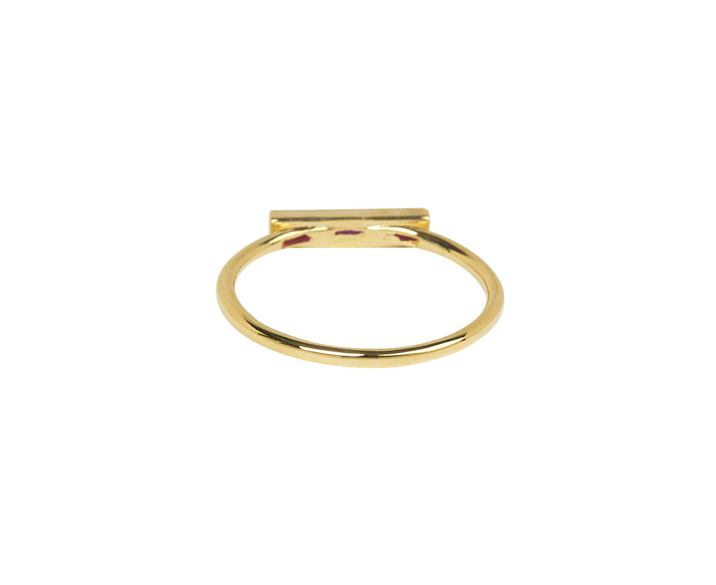 Jennie Kwon Baguette Ruby Beam Ring - Back View