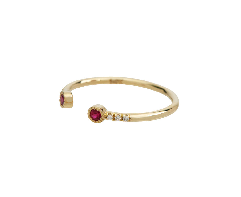 Ruby Bezel Equilibrium Cuff Ring