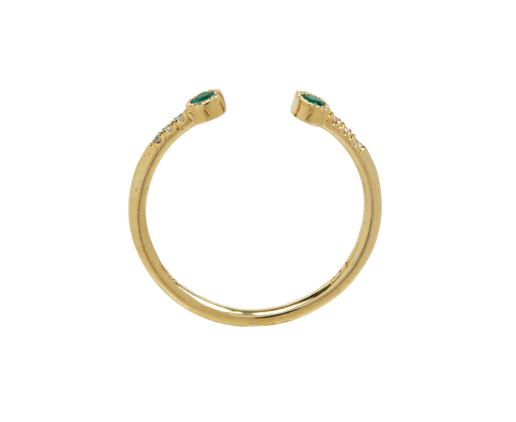 Jennie Kwon Emerald Bezel Equilibrium Cuff Ring - Side View