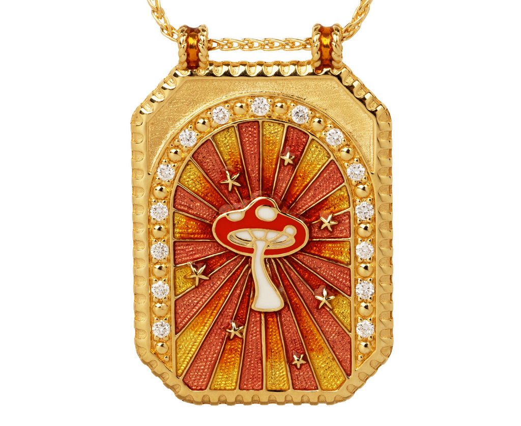 Pink Mushroom Scapular Necklace