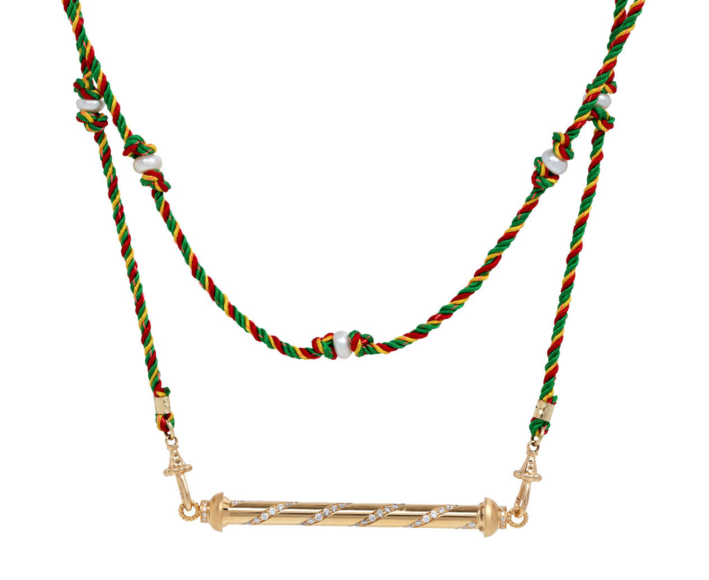 Diamond Candy Cane Necklace