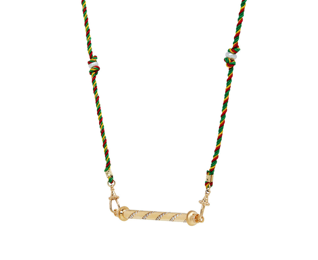 Diamond Candy Cane Necklace