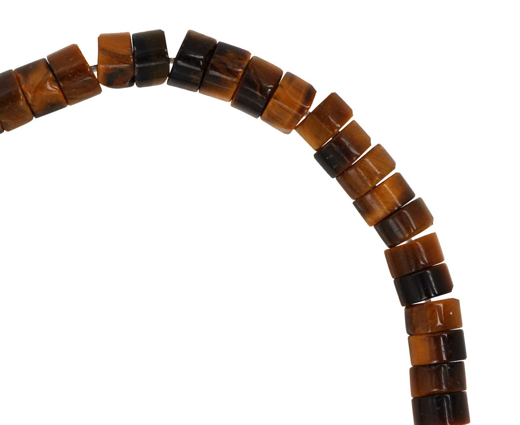 Luis Morais Tigers Eye Bead on Tigers Eye Beaded Bracelet - Closeup