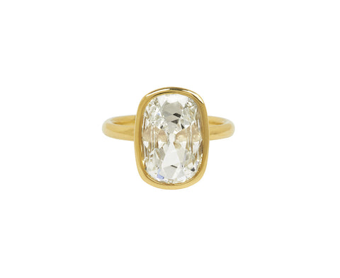 Old Mine Cut Lab Grown Diamond Solitaire Ring