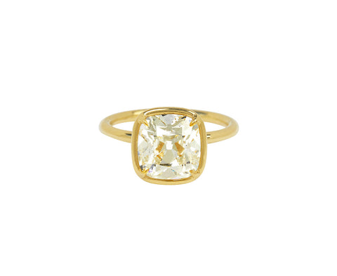 Old Mine Cut Lab Grown Diamond Solitaire Ring