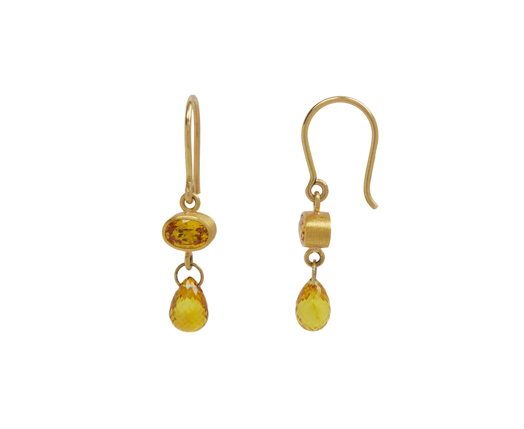 Double Yellow Sapphire Apple and Eve Earrings