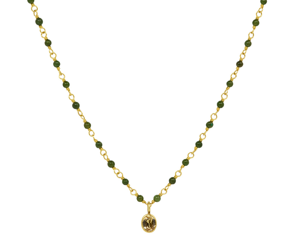Jade and Mali Garnet Spun Sugar Necklace