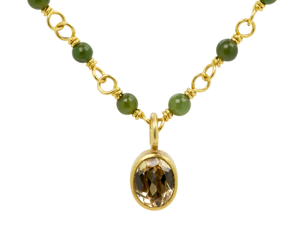 Jade and Mali Garnet Spun Sugar Necklace