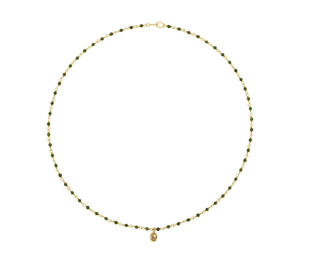 Jade and Mali Garnet Spun Sugar Necklace