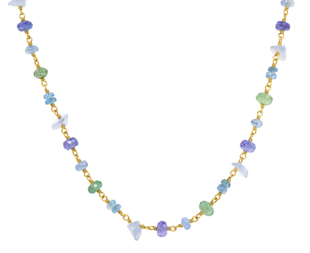 Blue and Green Spun Sugar Necklace