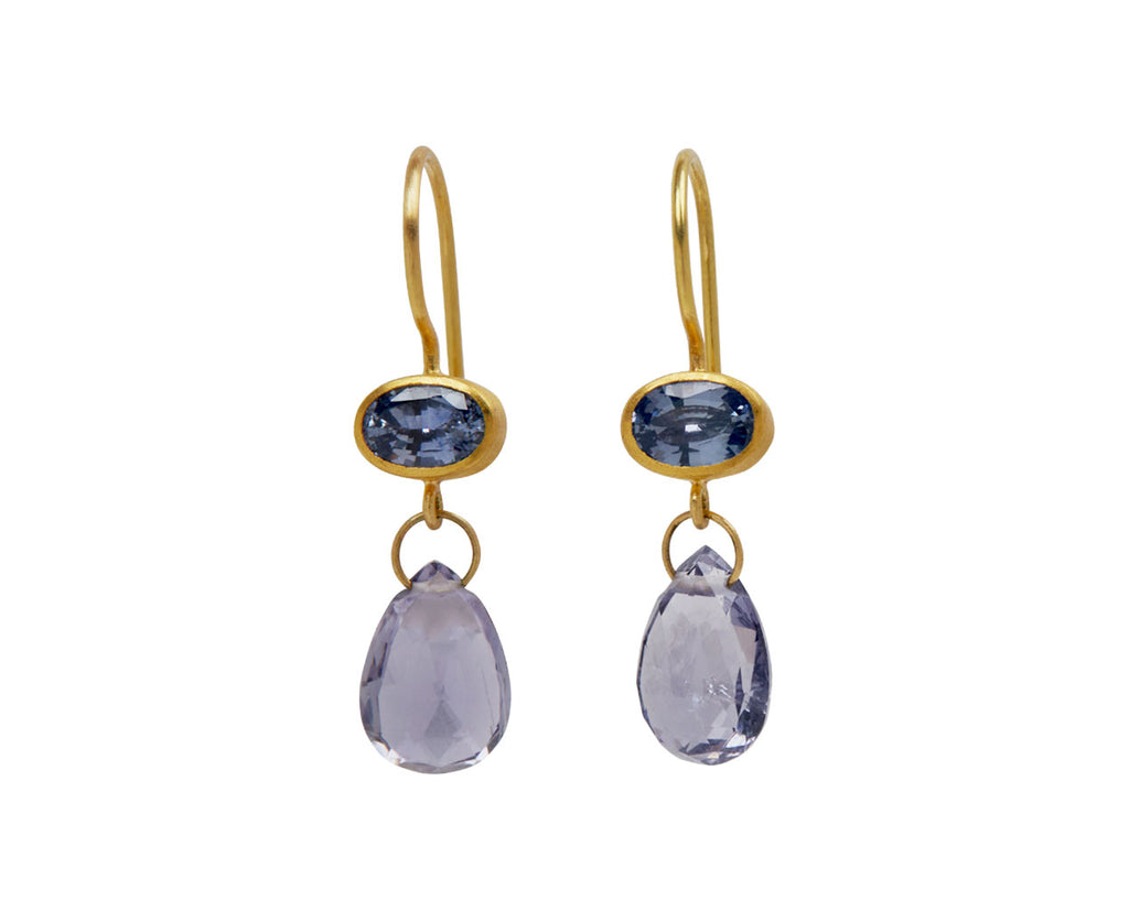Purple-Blue Sapphire and Iolite Apple and Eve Earrings - TWISTonline
