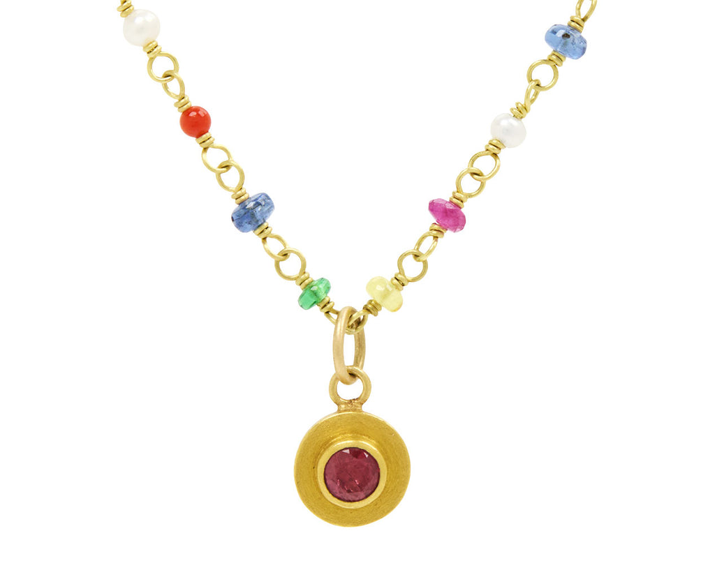 Rainbow Spun Sugar and Top Hat Pendant Necklace