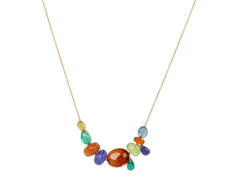 Rainbow Mixed Gem Collage Necklace