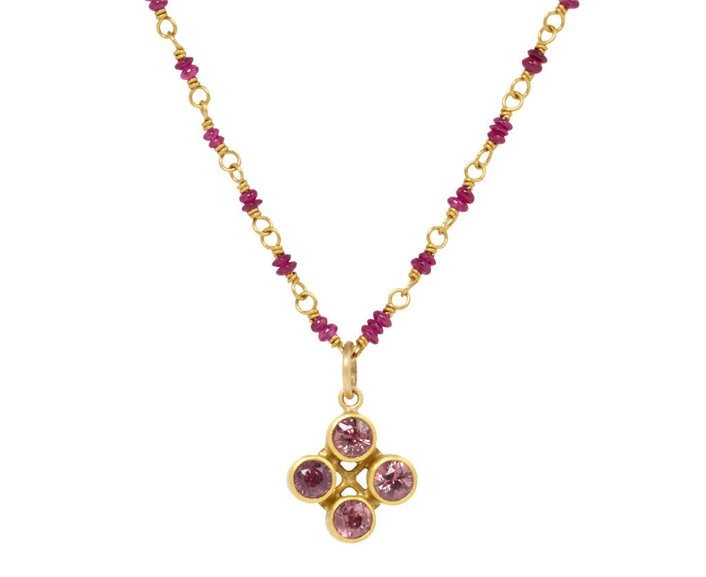 Ruby and Red Sapphire Spun Sugar Necklace