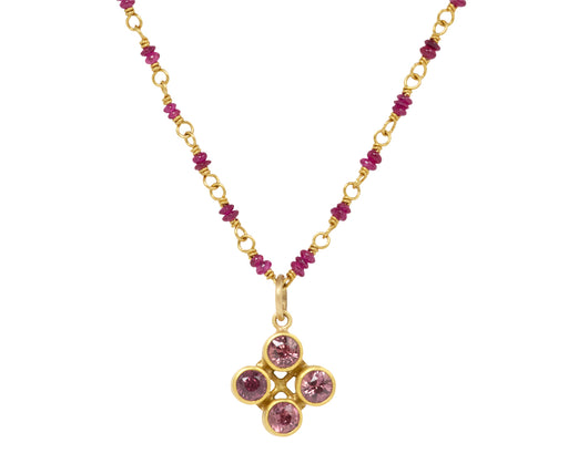 Ruby and Red Sapphire Spun Sugar Necklace