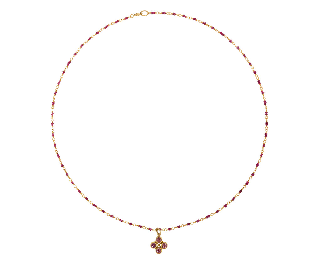 Ruby and Red Sapphire Spun Sugar Necklace