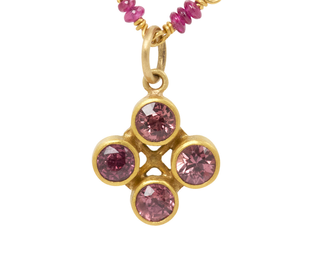 Ruby and Red Sapphire Spun Sugar Necklace