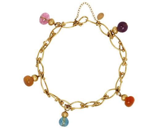 Bird's Nest Bracelet with Gemstone Drops