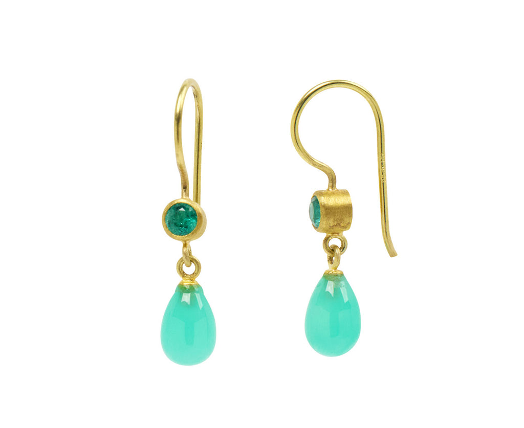Emerald and Chrysoprase Apple and Eve Earrings