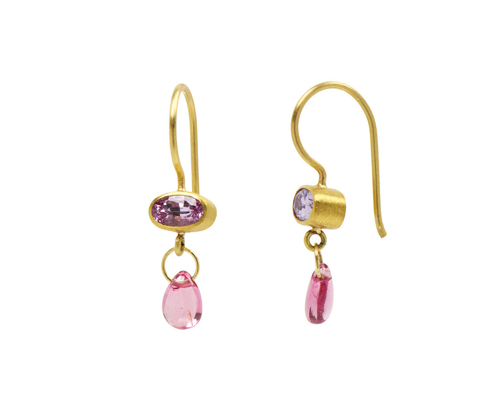 Pink Sapphire and Spinel Apple and Eve Earrings