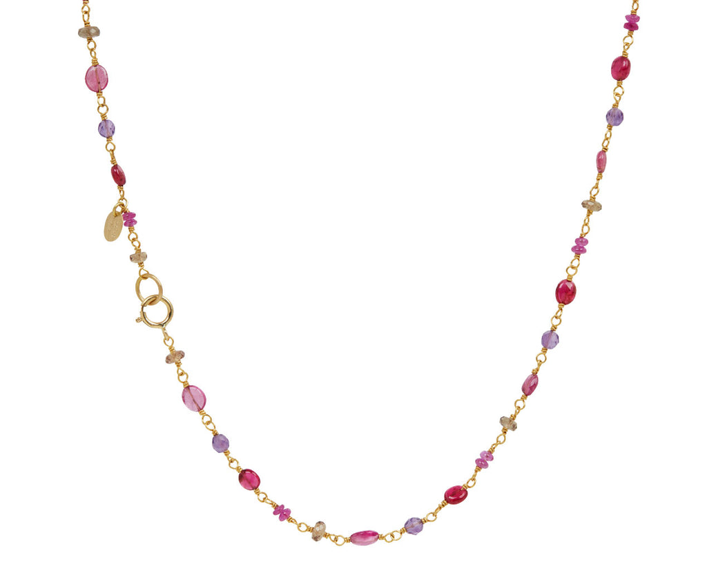 Red and Purple Spun Sugar Necklace