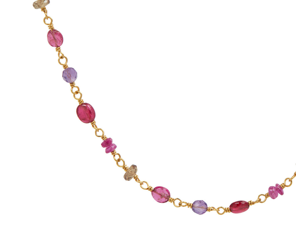 Red and Purple Spun Sugar Necklace