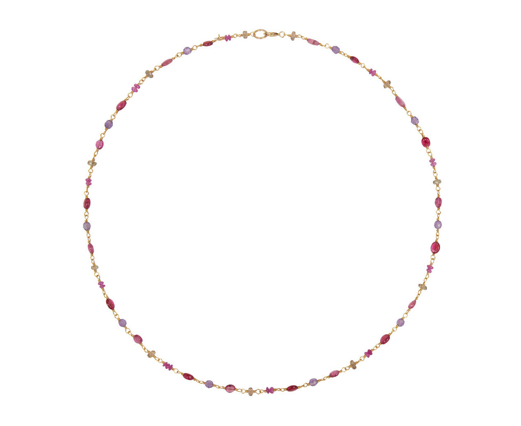 Red and Purple Spun Sugar Necklace