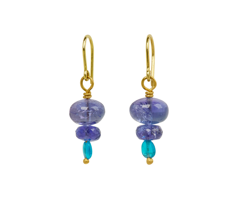 Mallary Marks Spun Sugar Tanzanite and Apatite Earrings