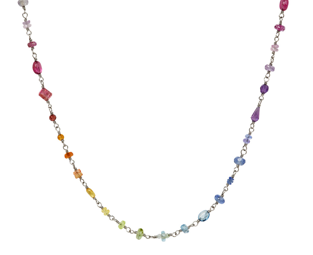 Platinum Rainbow Spun Sugar Necklace