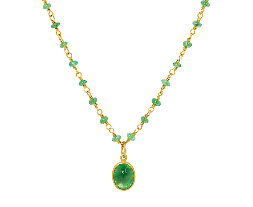 Tsavorite Garnet Spun Sugar Pendant Necklace