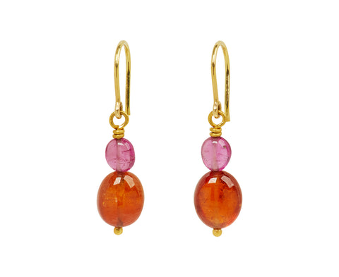 Mallary Marks Spun Sugar Rubbelite and Hessonite Garnet Earrings