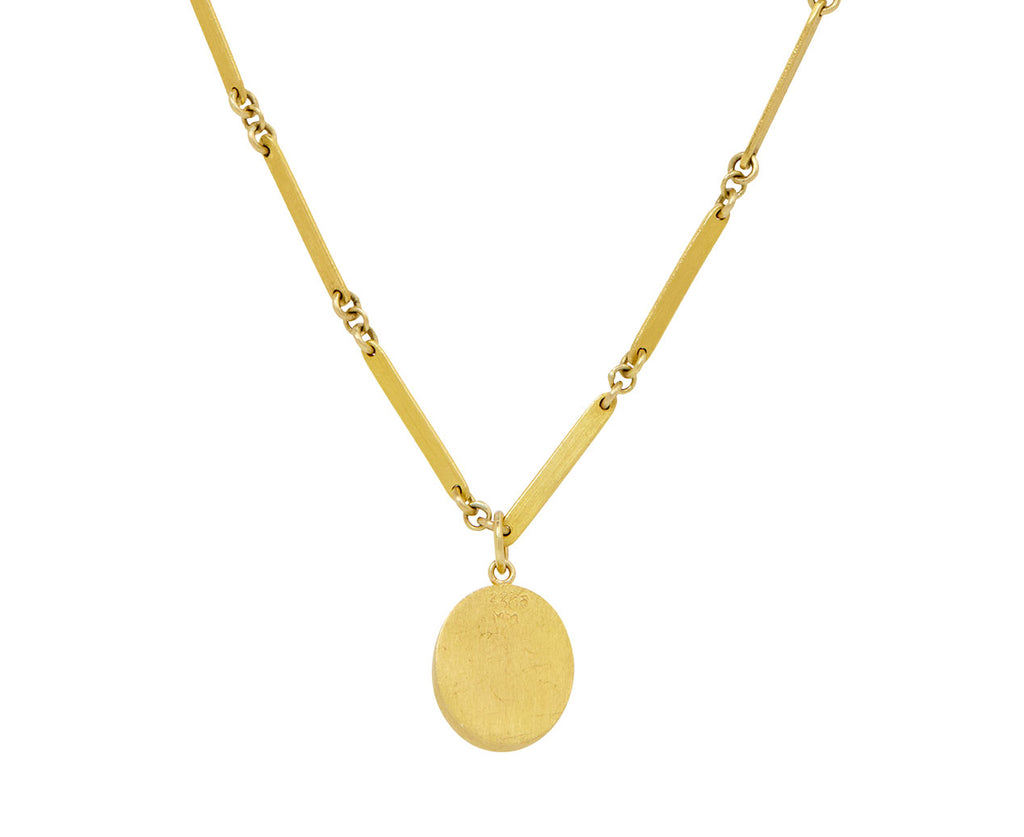 Bamboo Link Amethyst Pendant Necklace