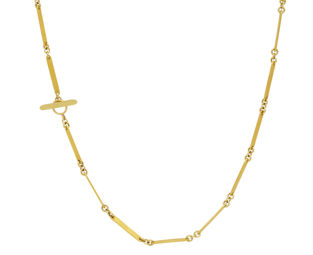 Bamboo Link Amethyst Pendant Necklace